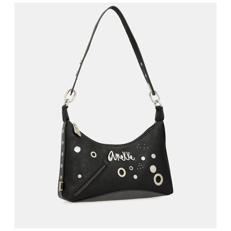 Bolso de hombro negro Crust ANEKKE 39892-461