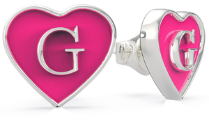 PENDIENTES GUESS PINK ENAMEL G HEARTS STUDS RH UBE70256