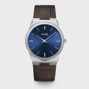 Reloj unisex CLUSE Vigoureux Leather Dark Brown, Silver Colour CW0101503001
